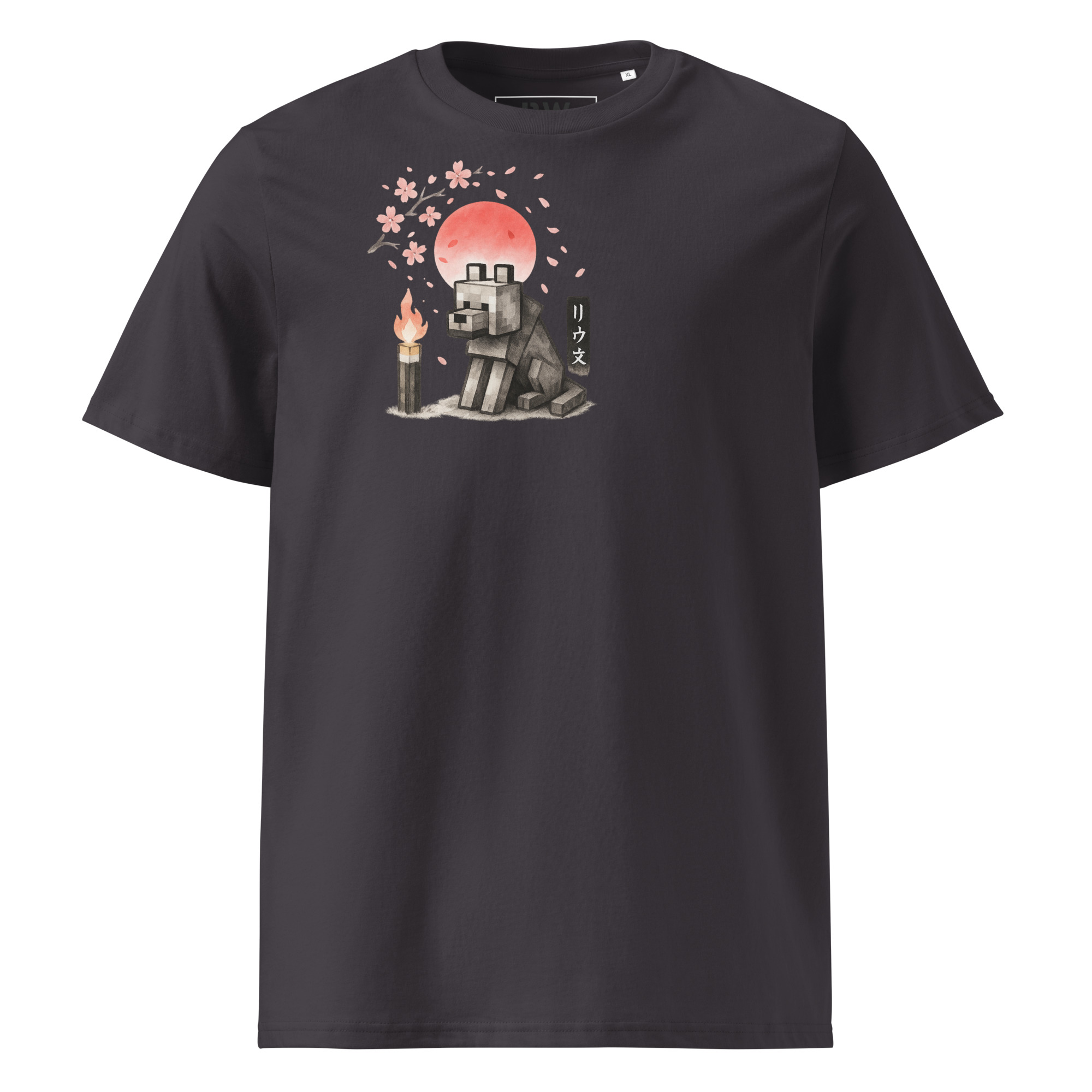 T-shirt loup minecraft japonais coton bio unisex – Image 17