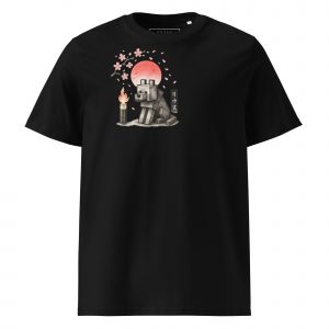 T-shirt loup minecraft japonais coton bio unisex