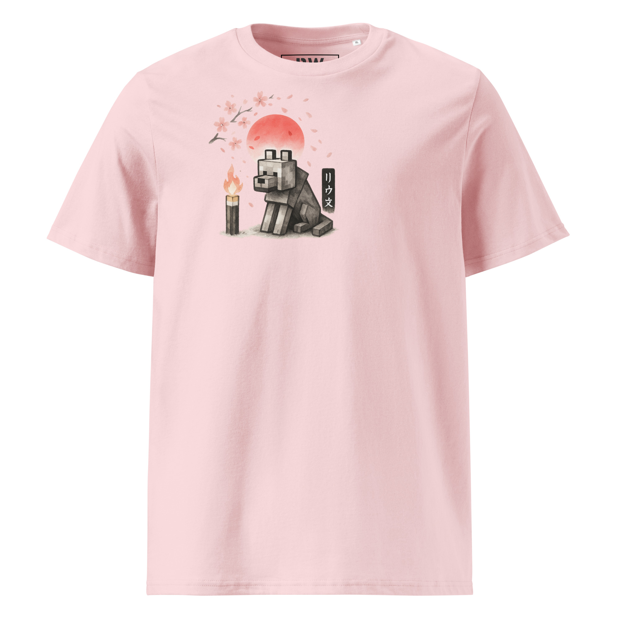 T-shirt loup minecraft japonais coton bio unisex – Image 41