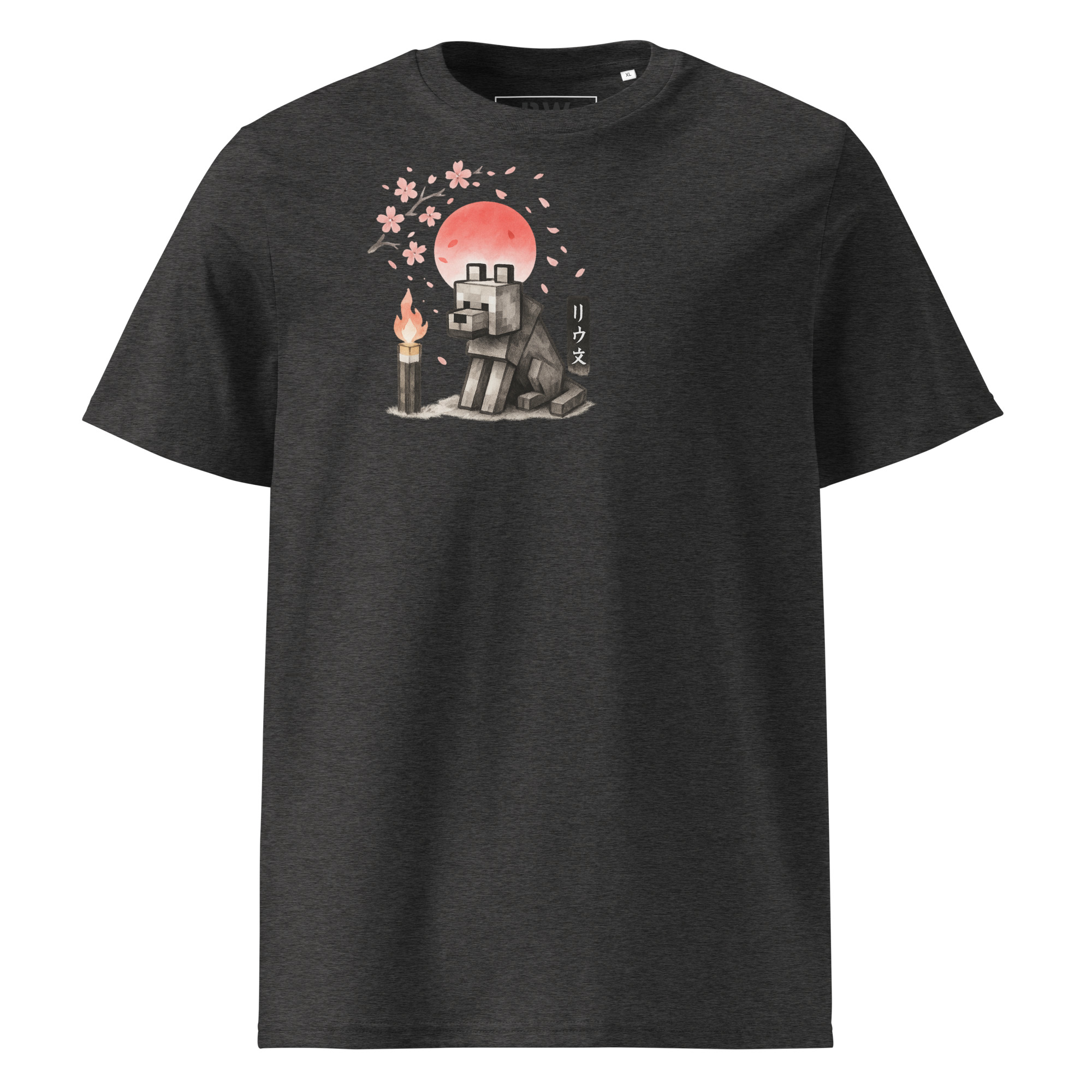 T-shirt loup minecraft japonais coton bio unisex – Image 9