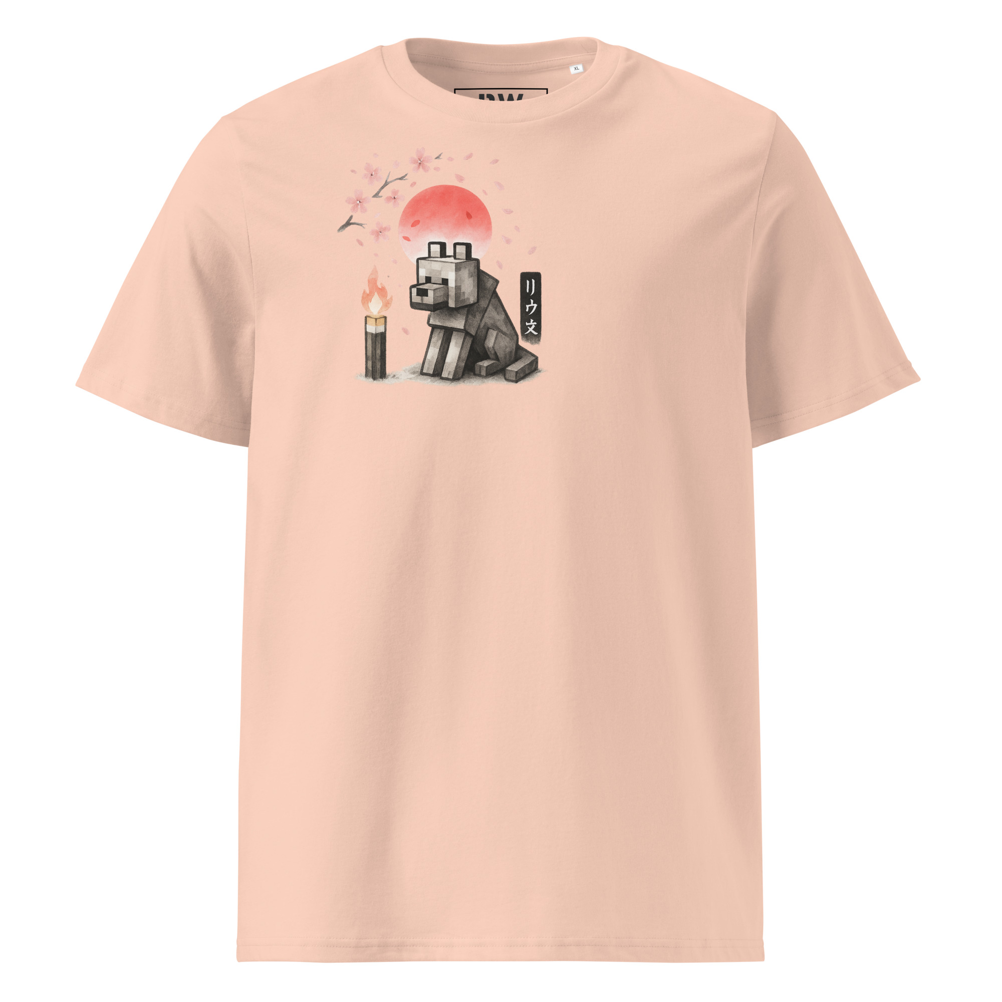 T-shirt loup minecraft japonais coton bio unisex – Image 37